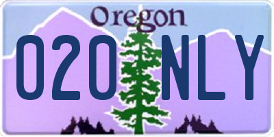 OR license plate 020NLY