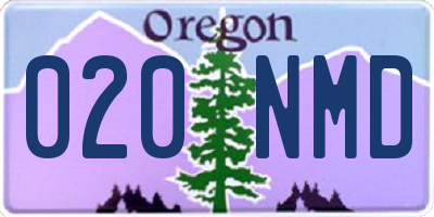 OR license plate 020NMD