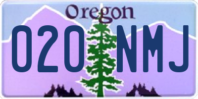 OR license plate 020NMJ
