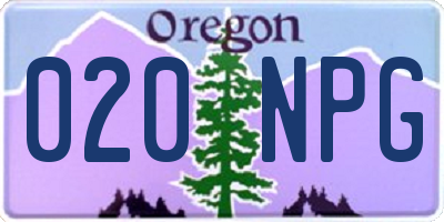 OR license plate 020NPG