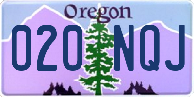 OR license plate 020NQJ