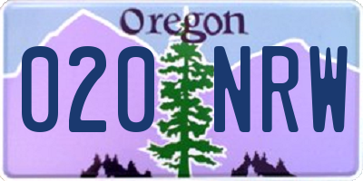 OR license plate 020NRW