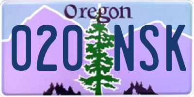 OR license plate 020NSK