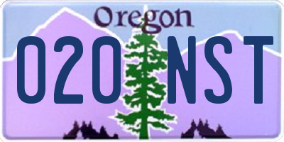 OR license plate 020NST
