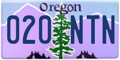 OR license plate 020NTN