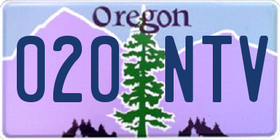 OR license plate 020NTV