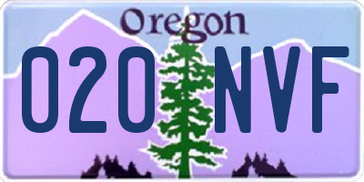 OR license plate 020NVF