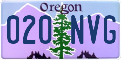OR license plate 020NVG