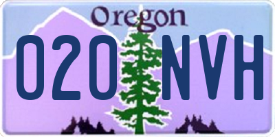 OR license plate 020NVH