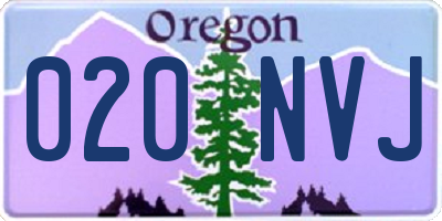 OR license plate 020NVJ