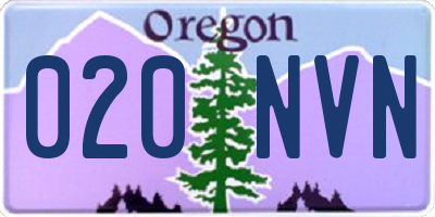 OR license plate 020NVN