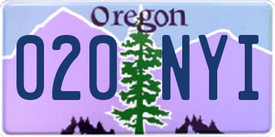 OR license plate 020NYI