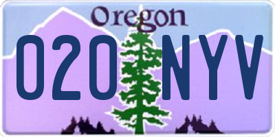 OR license plate 020NYV