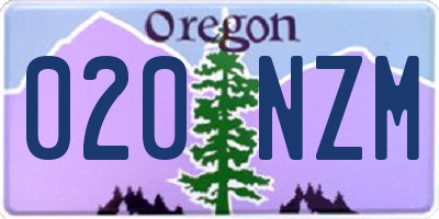 OR license plate 020NZM