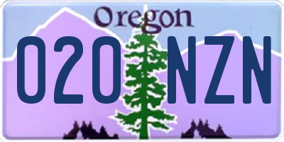 OR license plate 020NZN