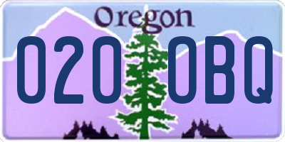 OR license plate 020OBQ