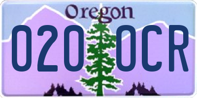 OR license plate 020OCR