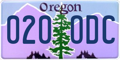 OR license plate 020ODC