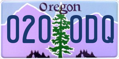 OR license plate 020ODQ