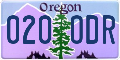 OR license plate 020ODR