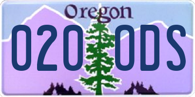 OR license plate 020ODS