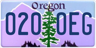 OR license plate 020OEG