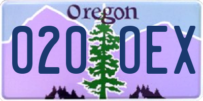 OR license plate 020OEX