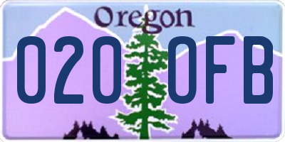 OR license plate 020OFB