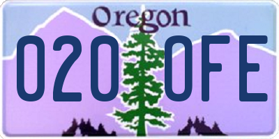 OR license plate 020OFE