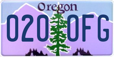 OR license plate 020OFG