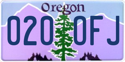 OR license plate 020OFJ