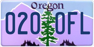 OR license plate 020OFL