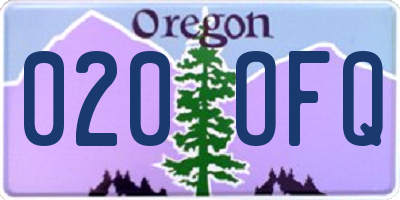 OR license plate 020OFQ