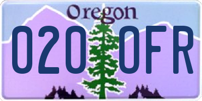 OR license plate 020OFR