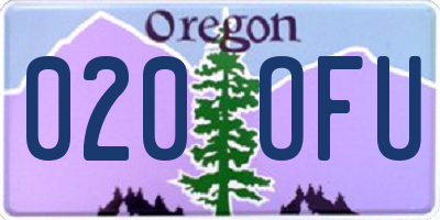 OR license plate 020OFU