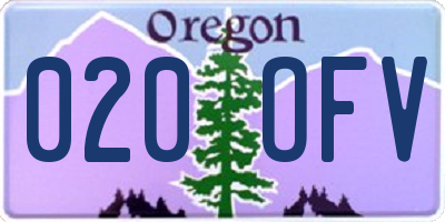 OR license plate 020OFV