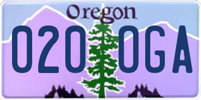 OR license plate 020OGA