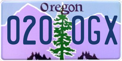 OR license plate 020OGX