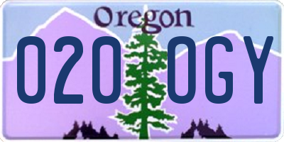 OR license plate 020OGY