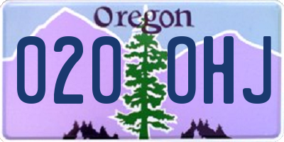 OR license plate 020OHJ