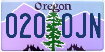 OR license plate 020OJN