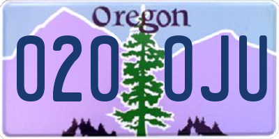 OR license plate 020OJU