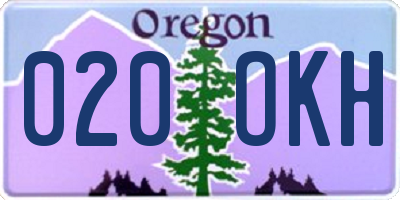 OR license plate 020OKH