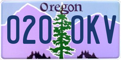 OR license plate 020OKV