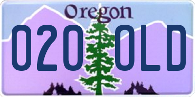 OR license plate 020OLD