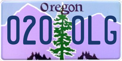 OR license plate 020OLG