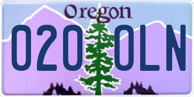 OR license plate 020OLN