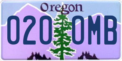 OR license plate 020OMB