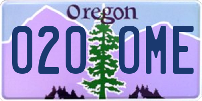 OR license plate 020OME