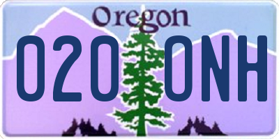 OR license plate 020ONH